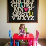 Playroom Details : I Love you Art, Baskets, Kids Table