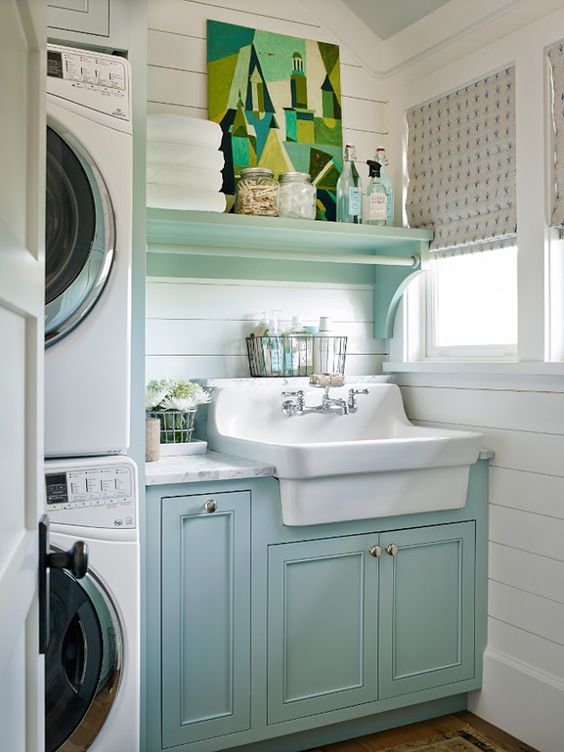 Aqua Laundry Room