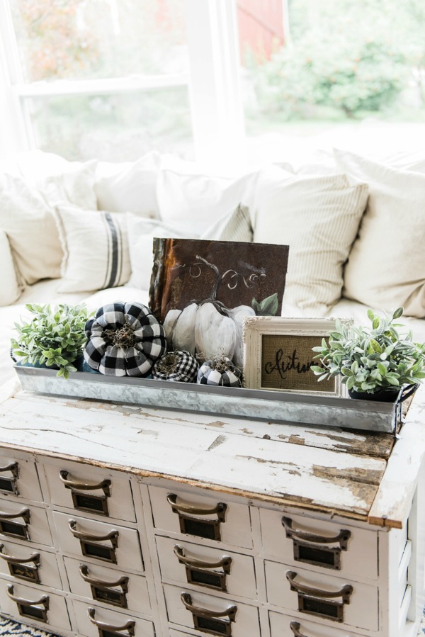 Fall Chicken Feeder Centerpiece, Decorating with Pumpkins 