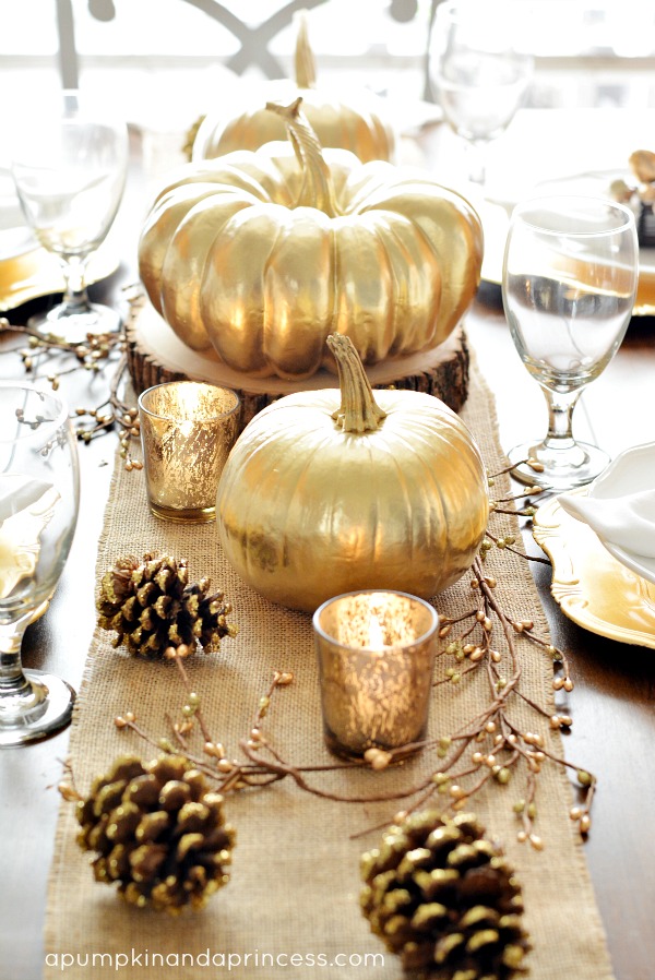 Golden Pumpkins, Decorating with Pumpkins