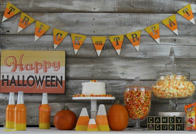 Candy Corn Carnival by Everyday Party, Halloween Tablescapes and Party Ideas