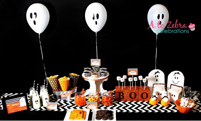 Ghost Party by A to Zebra Celebrations, Halloween Tablescapes and Party Ideas 