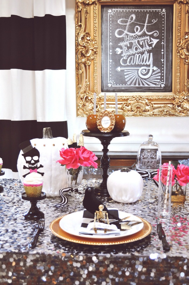 Glam Halloween Tablescape by House of Creative Designs, Halloween Tablescapes and Party Ideas 