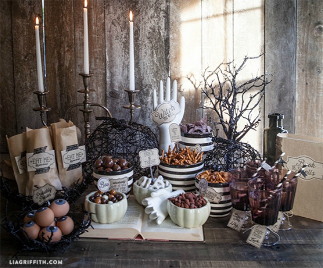 Halloween Candy Favor Set up by Lia Griffith