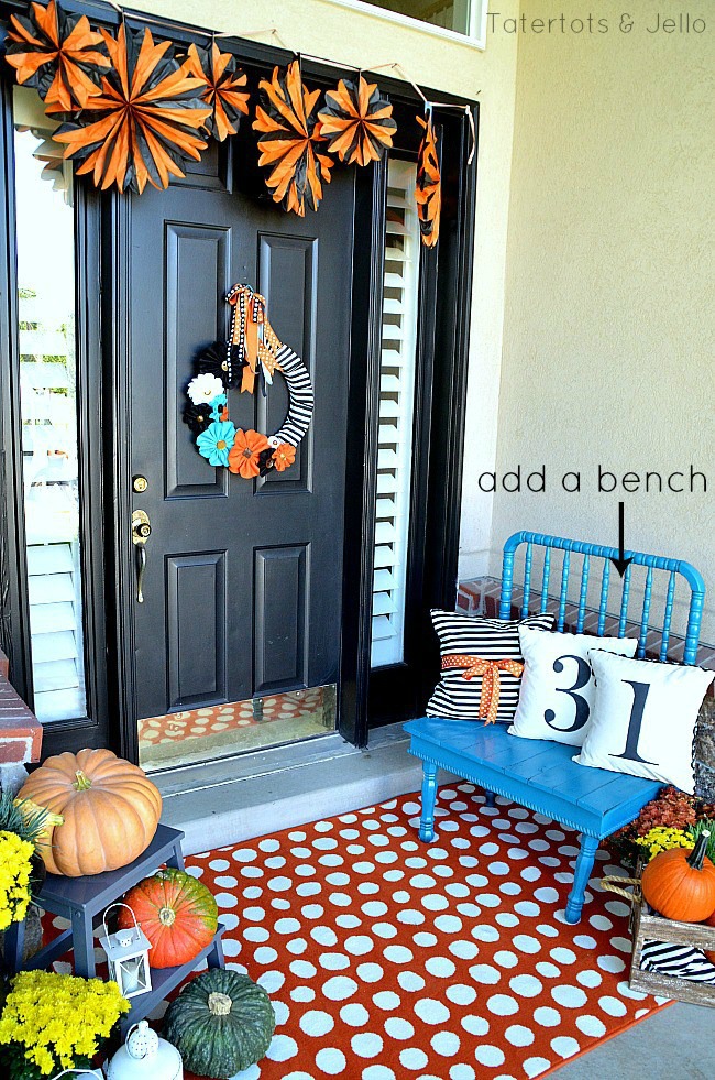 Tatertots and Jello, Halloween Front Porch Ideas via House of Hargrove