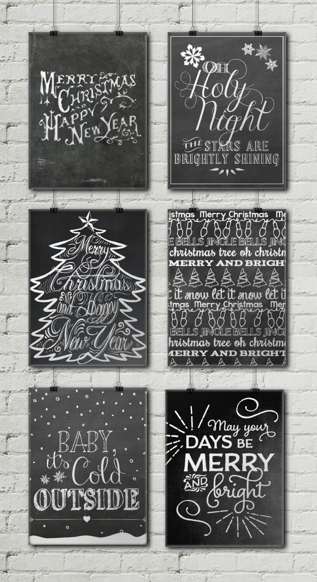 Christmas Chalkboard Printables, Christmas Printables via House of Hargrove