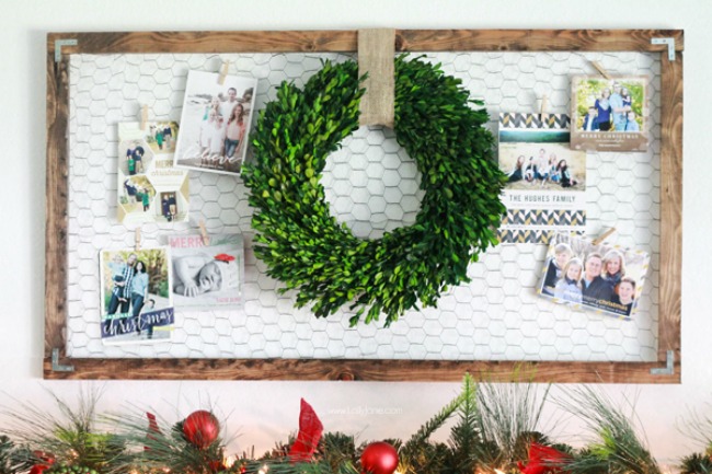 Christmas Holiday Card Display, Christmas Inspiration via House of Hargrove