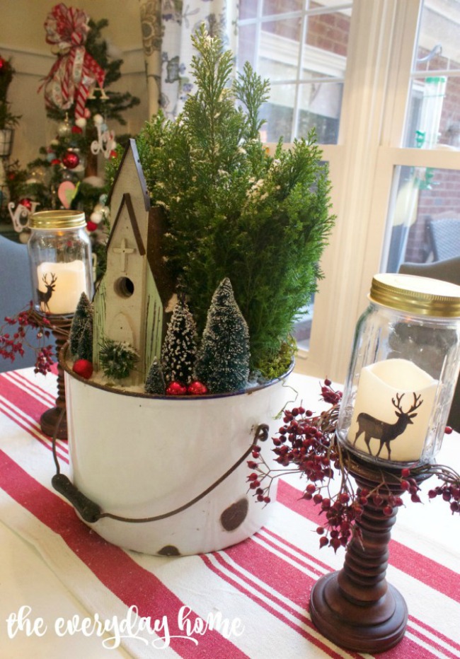 Church in the Woods Christmas Centerpiece, Christmas Inspiration via House of Hargrove