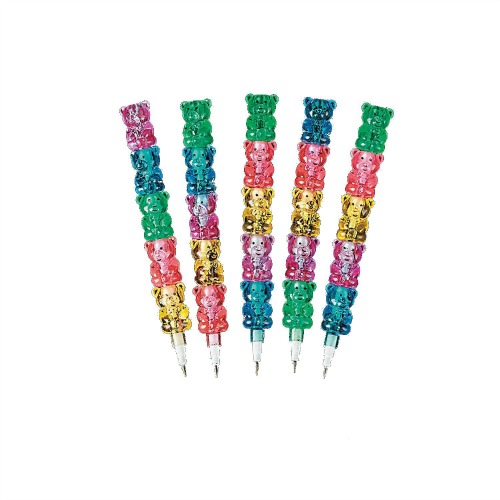 Stackable Plastic Gummy Bear Pencils, White Elephant Gift Ideas via House of Hargrove