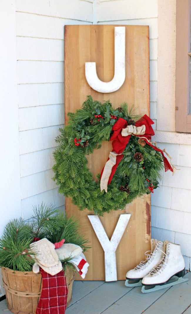 JOY Outdoor Wreath Sign, Christmas Inspiration via House of Hargrove