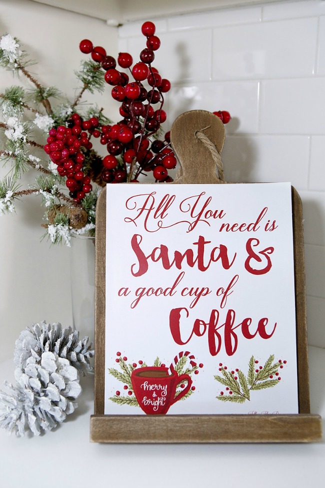 Santa and a good cup of Coffee, Christmas Printables via House of Hargrove