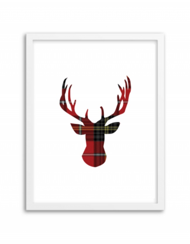 Tartan Deer Wall Art, Christmas Printables via House of Hargrove