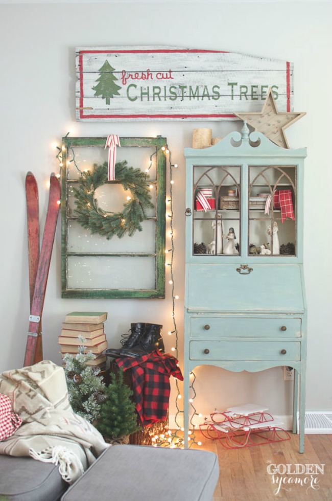 Christmas Living Room, Christmas Inspiration via House of Hargrove