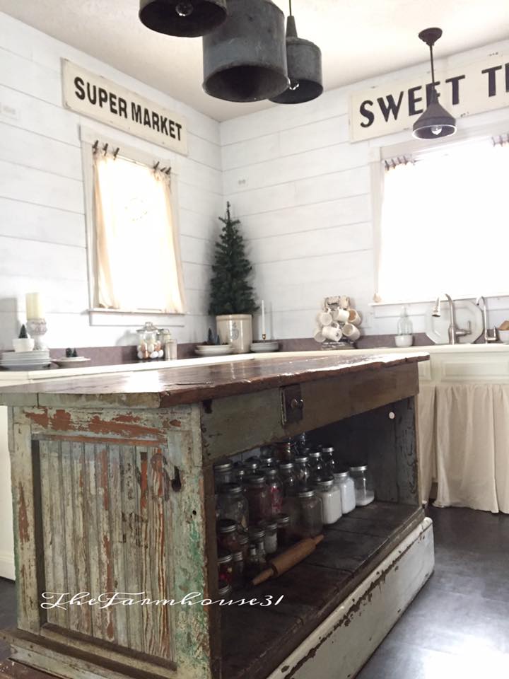 Vintage Farmhouse Kitchen Islands: Antique Bakery Counter for Sale