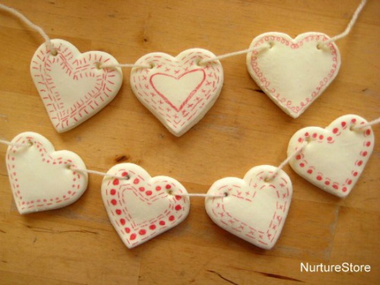 DIY Clay Heart Bunting via Nuture Store, 40 Valentines Day Ideas