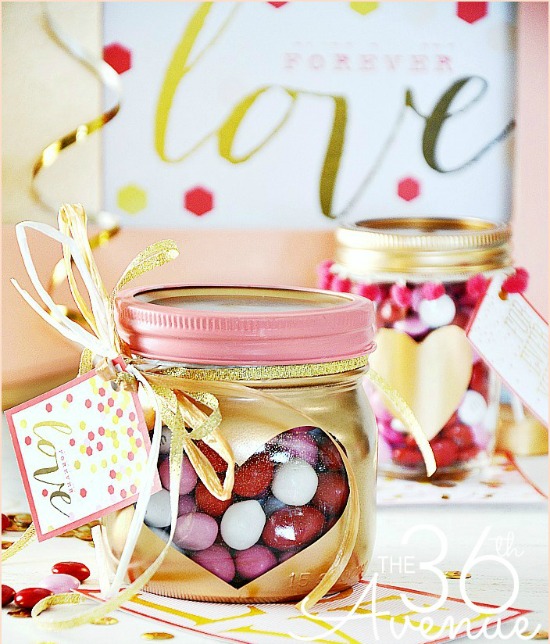 Valentines Day Gift Heart Jars by 36th avenue, 40 Valentines Day Ideas via House of Hargrove