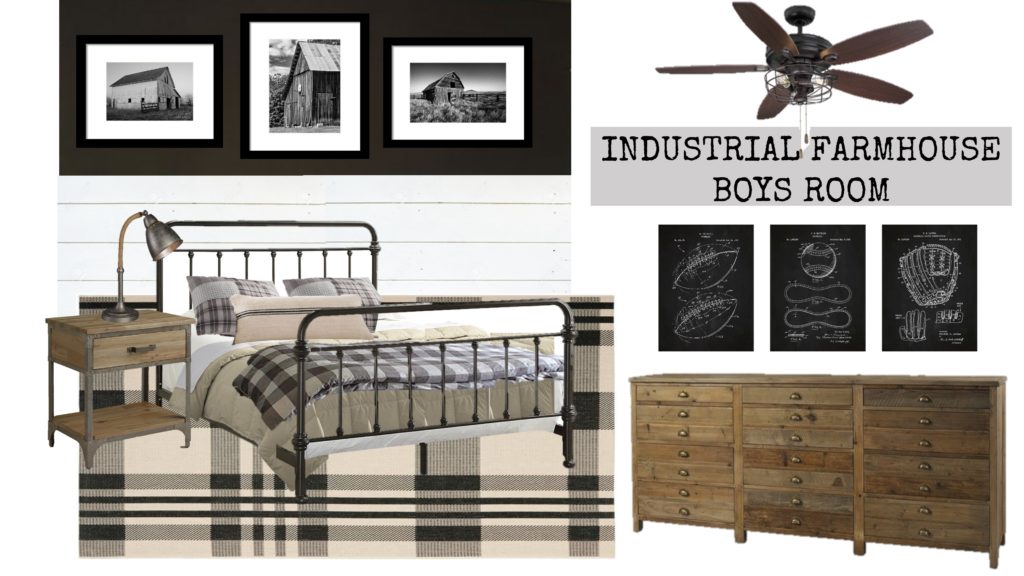 Industrial farmhouse big boy room