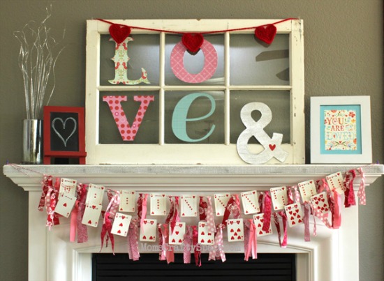 Happiness is Homemade Heart Cards Garland, 40 Valentines Day Ideas via House of Hargrove