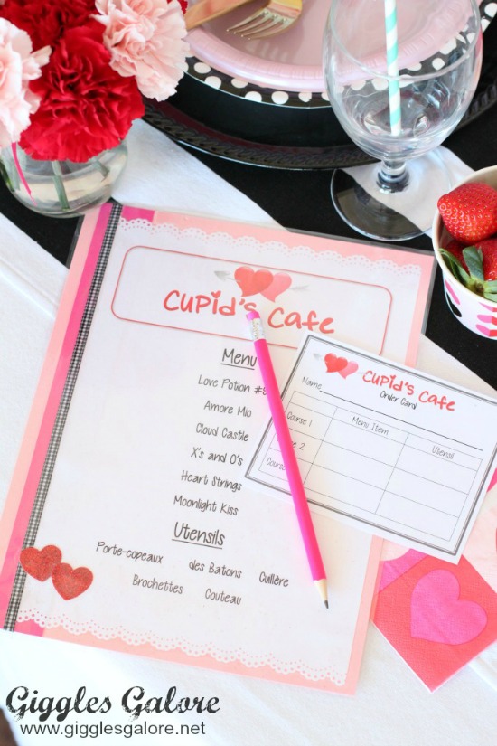 Cupids Cafe Dinner Party by Giggles Galore, 40 Valentines Day Ideas via House of Hargrove