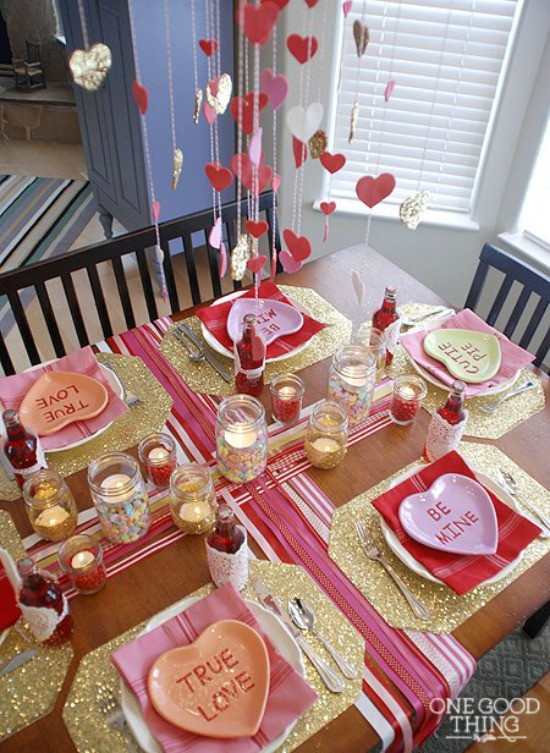 Valentines Day Tablescape by One Good Thing, 40 Valentines Day Ideas via House of Hargrove
