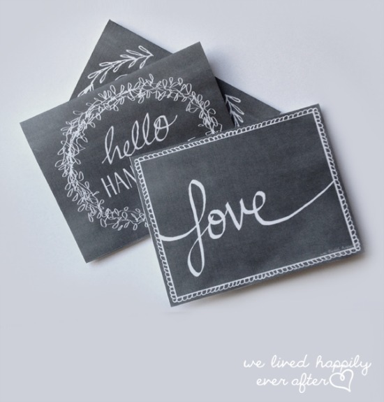 we lived happily ever after Chalkboard Valentine Cards, 40 Valentines Day Ideas via House of Hargrove