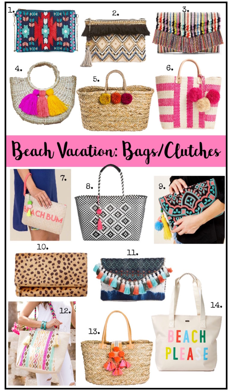 Beach Vacation Must Haves Hats, Bags, Sandals, Jewelry and more.