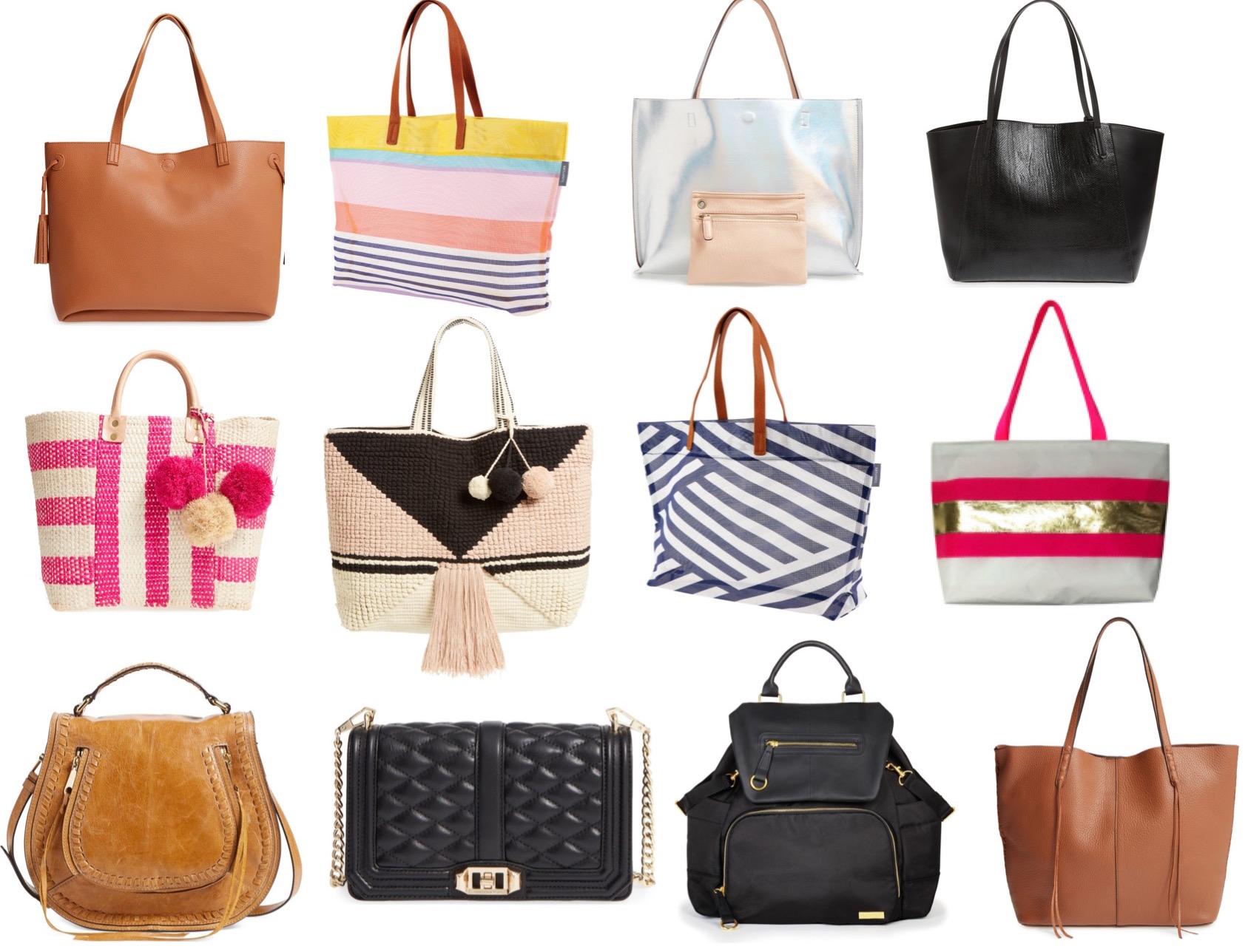 Faux Leather Totes, Beach Bags, Purses and Backpacks
