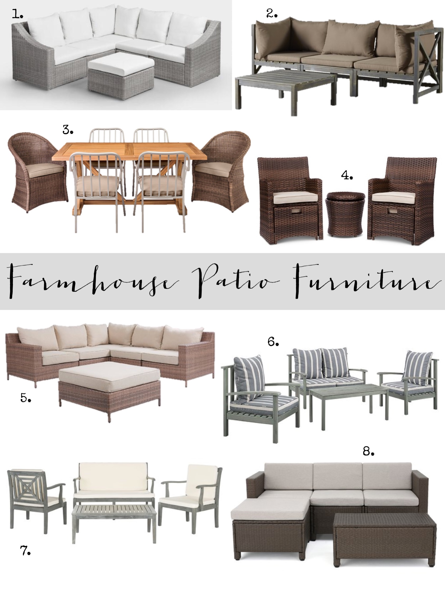 Modern farmhouse patio deals furniture