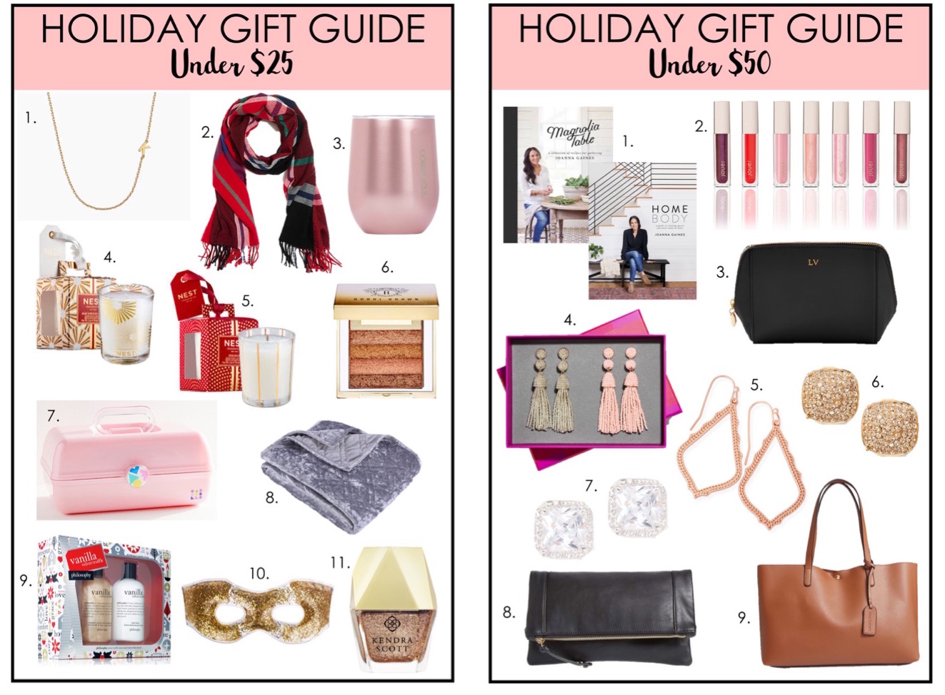 Holiday Gift Guide -  Gifts For Her Under $25 - Create and Babble